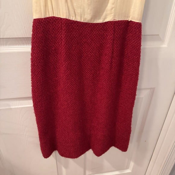 Vintage 50s Couture Steve & Anna  Brocade Jacket‎ Dress Suit Size 10 Red 3 Piece - Picture 9 of 16